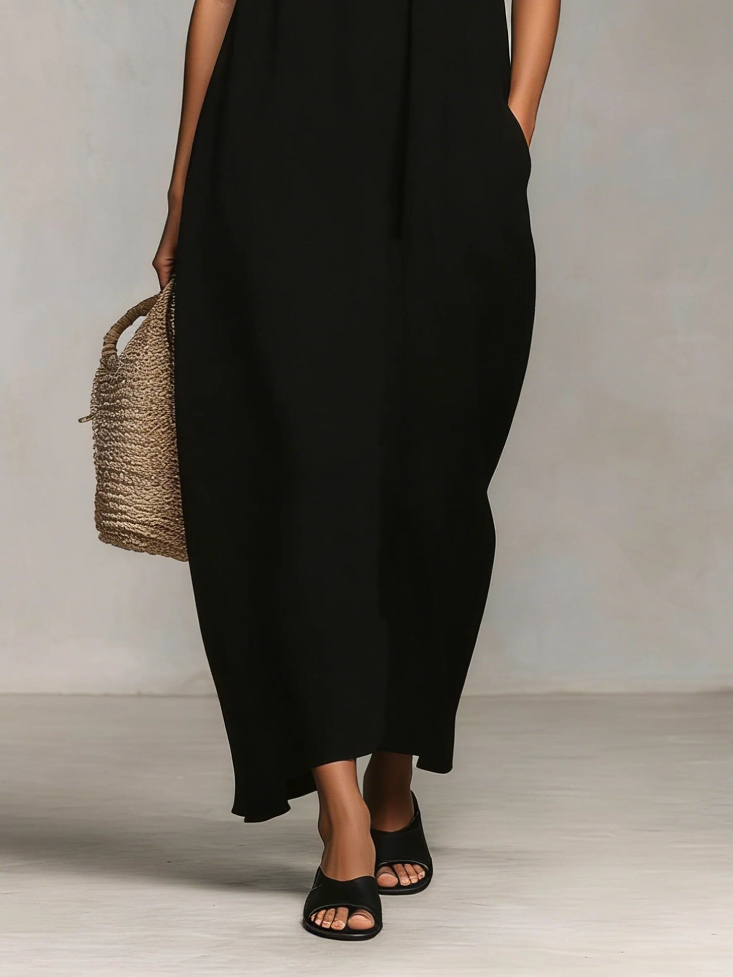 Mirelle™ | Maxi Abito con Blocchi di Colore e Spalline a Spaghetti