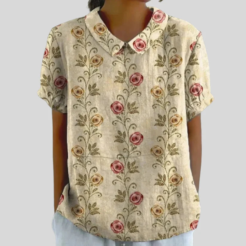 Top elegante, con stampa floreale e comodo.