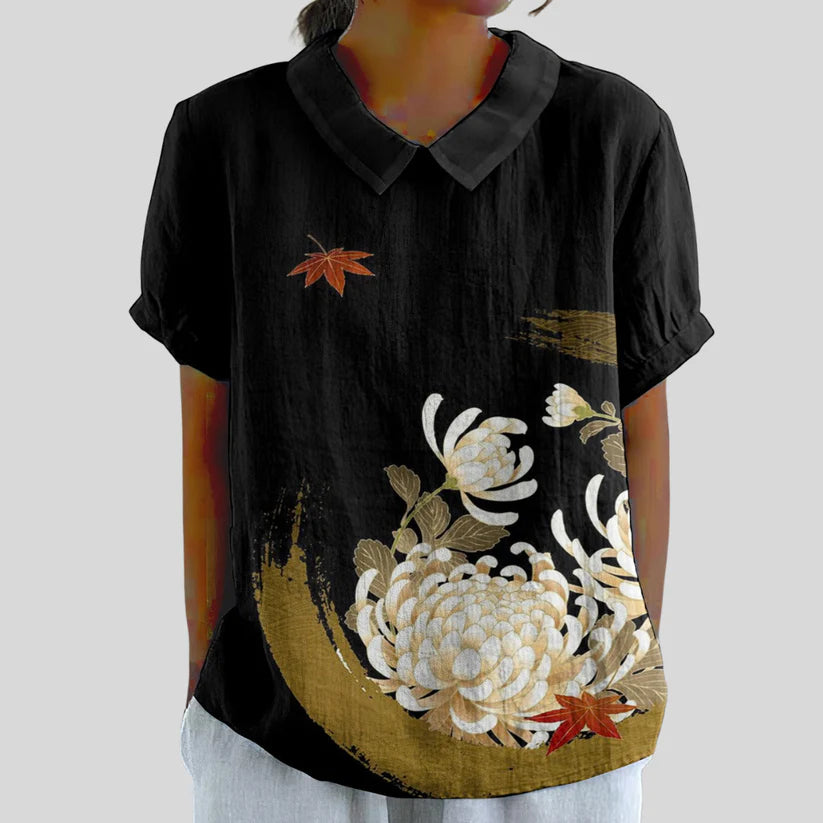 Top elegante, con stampa floreale e comodo.