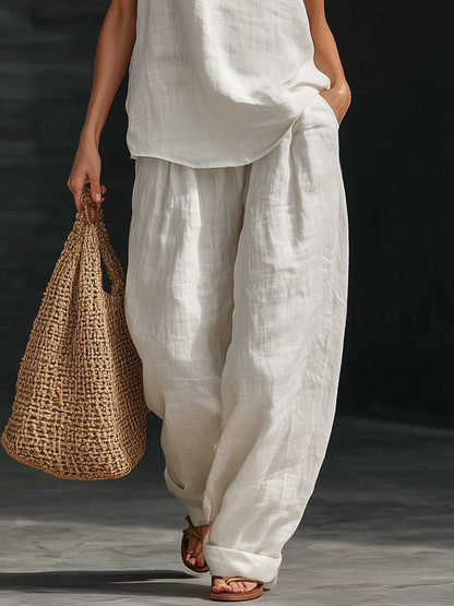 Zoë™ || Set senza maniche con pantaloni larghi