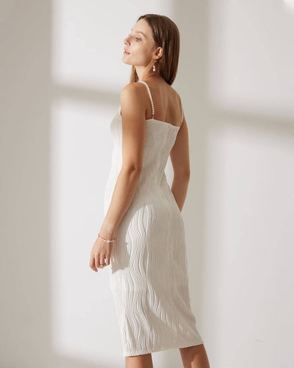 Lara - Vestido blanco de cuello ancho