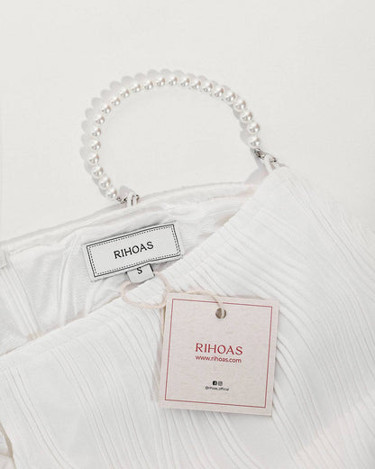 Lara - Vestido blanco de cuello ancho