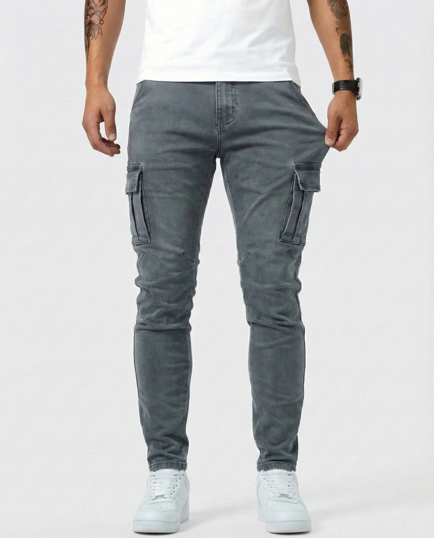 Rober | Pantaloni cargo elasticizzati blu
