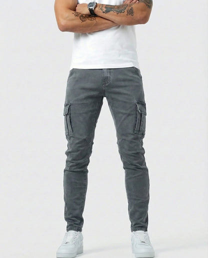 Rober | Pantaloni cargo elasticizzati blu
