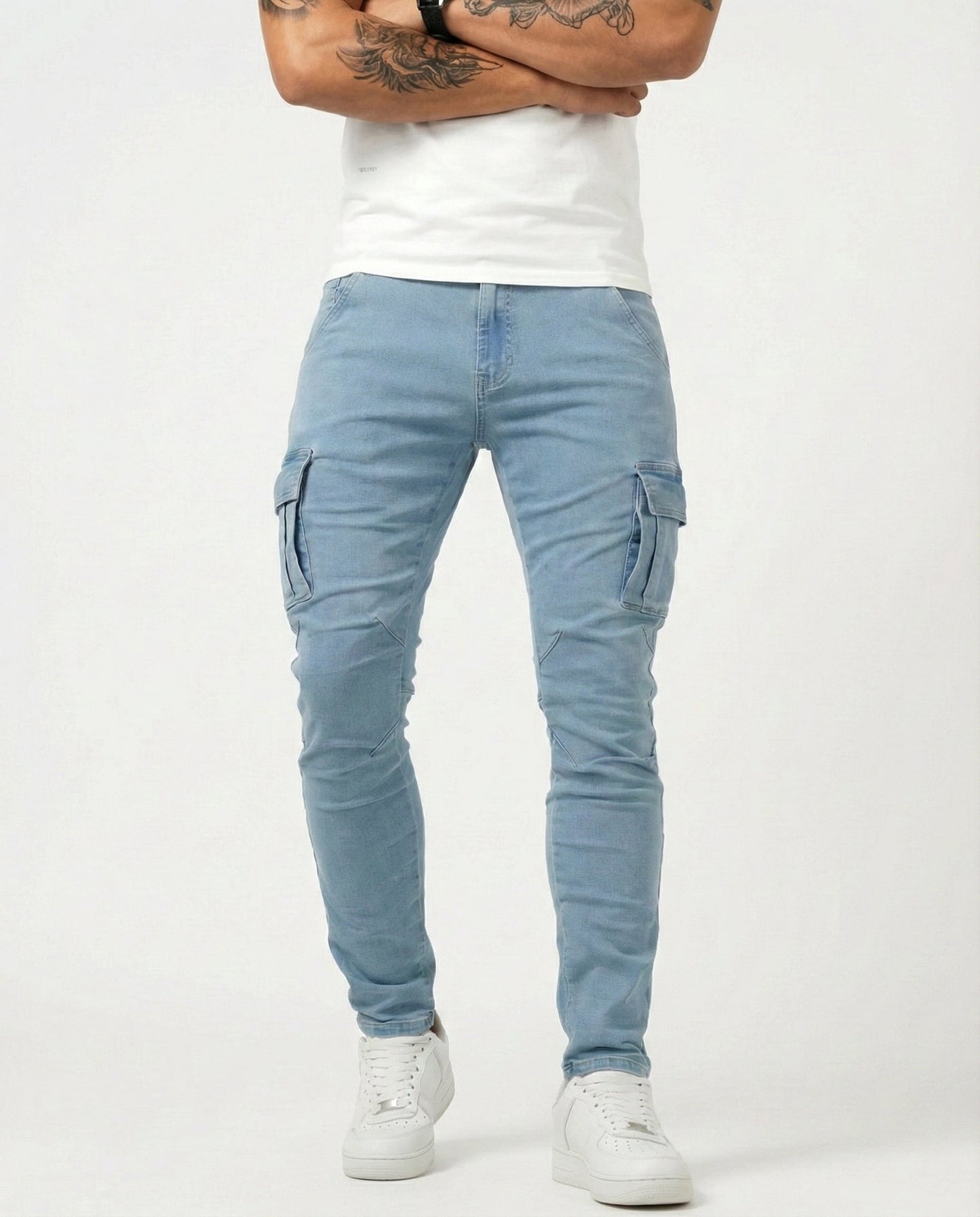 Rober | Pantaloni cargo elasticizzati blu