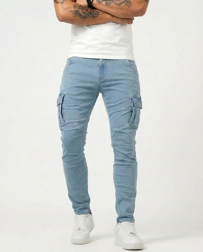 Rober | Pantaloni cargo elasticizzati blu