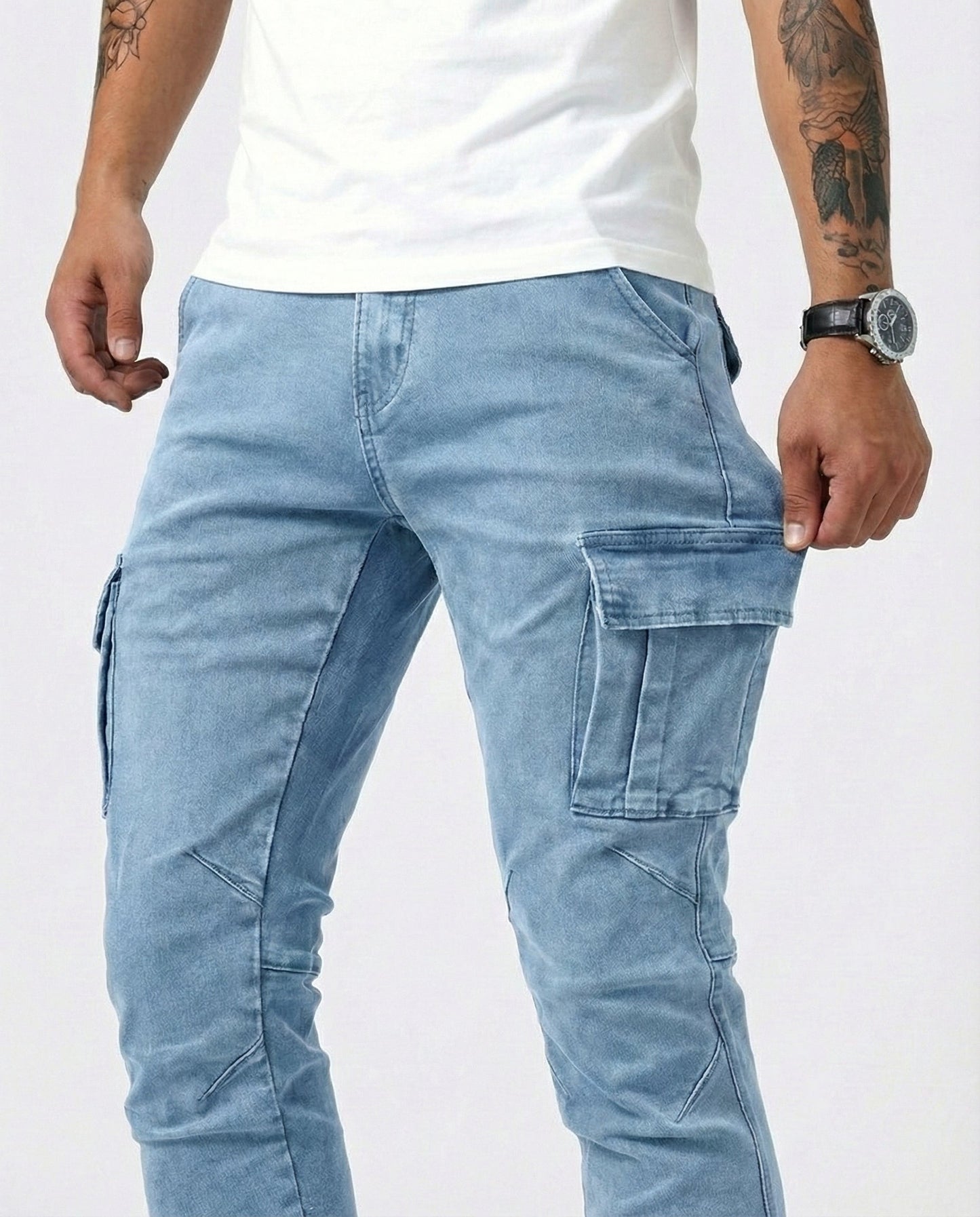Rober | Pantaloni cargo elasticizzati blu