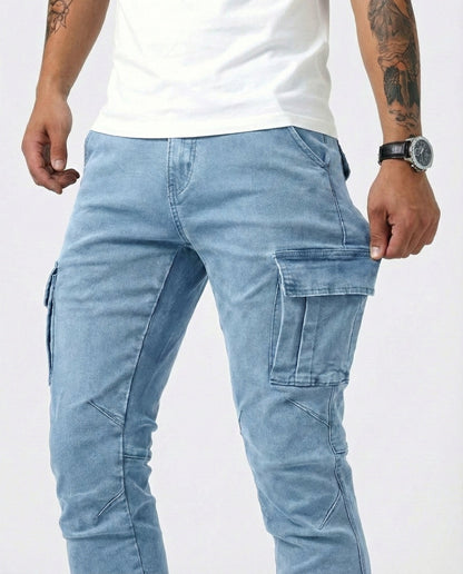 Rober | Pantaloni cargo elasticizzati blu