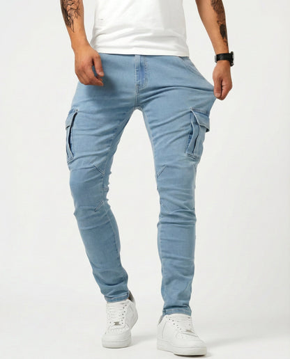 Rober | Pantaloni cargo elasticizzati blu