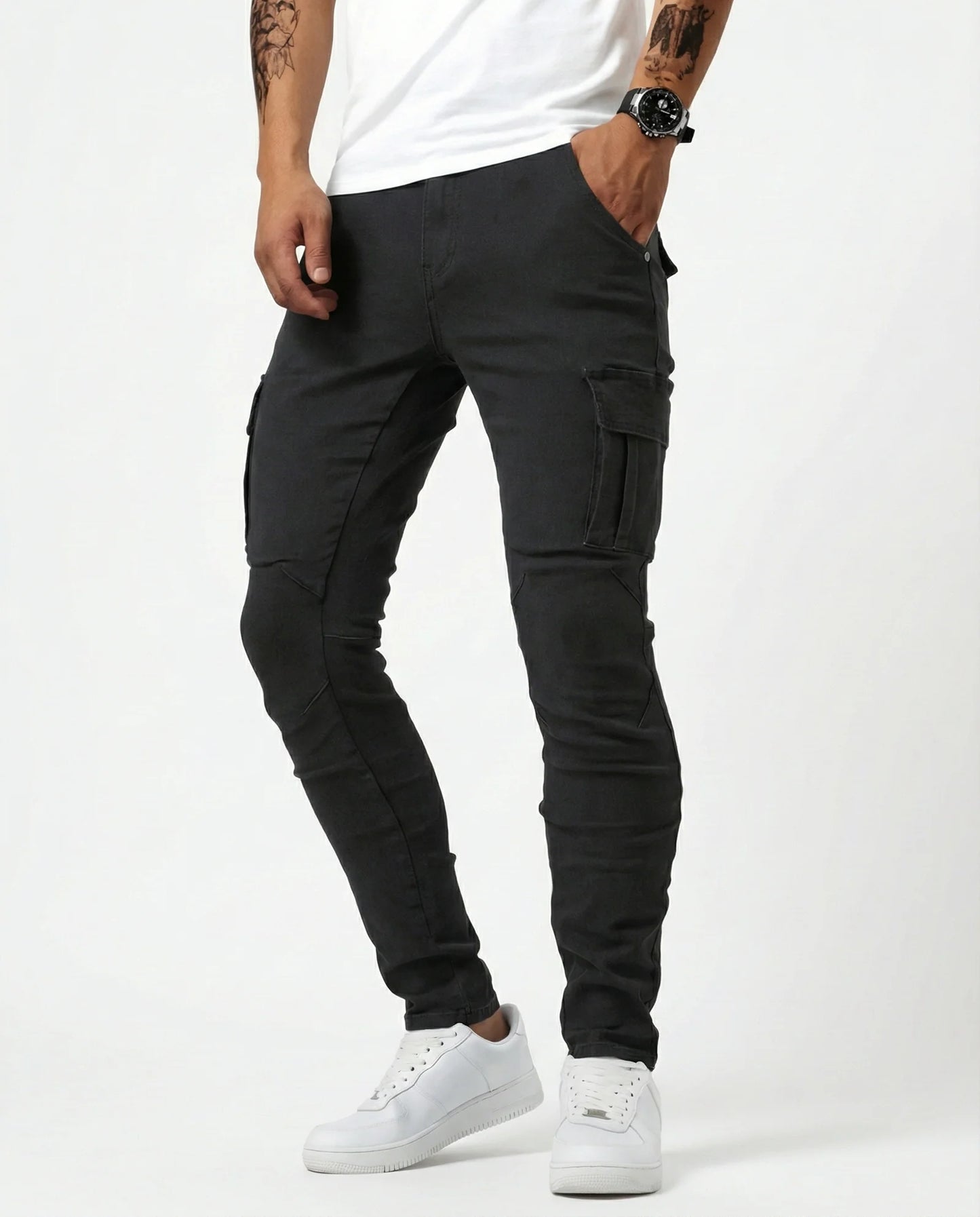 Rober | Pantaloni cargo elasticizzati blu
