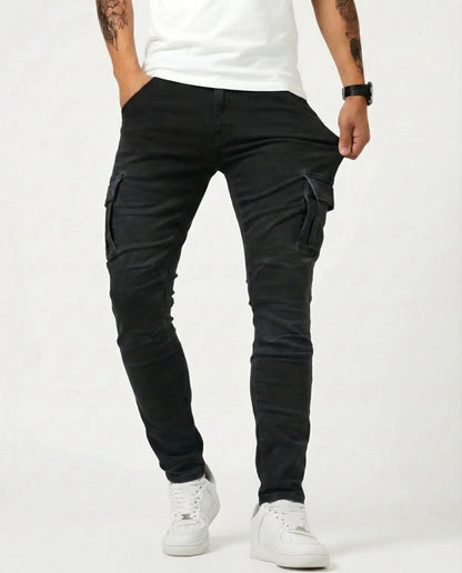 Rober | Pantaloni cargo elasticizzati blu