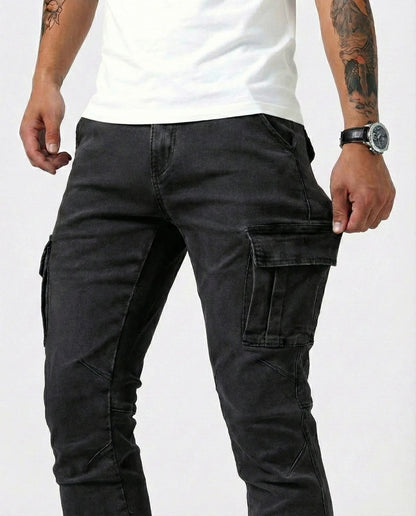 Rober | Pantaloni cargo elasticizzati blu