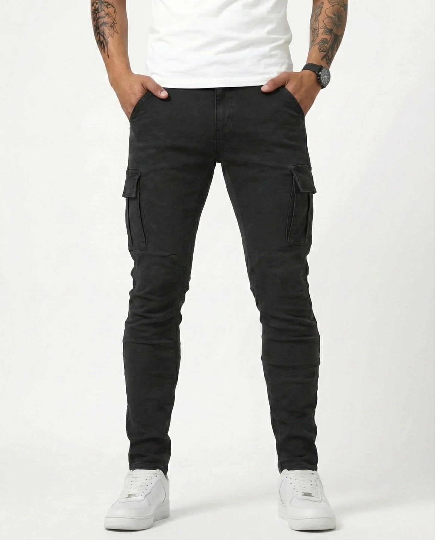 Rober | Pantaloni cargo elasticizzati blu