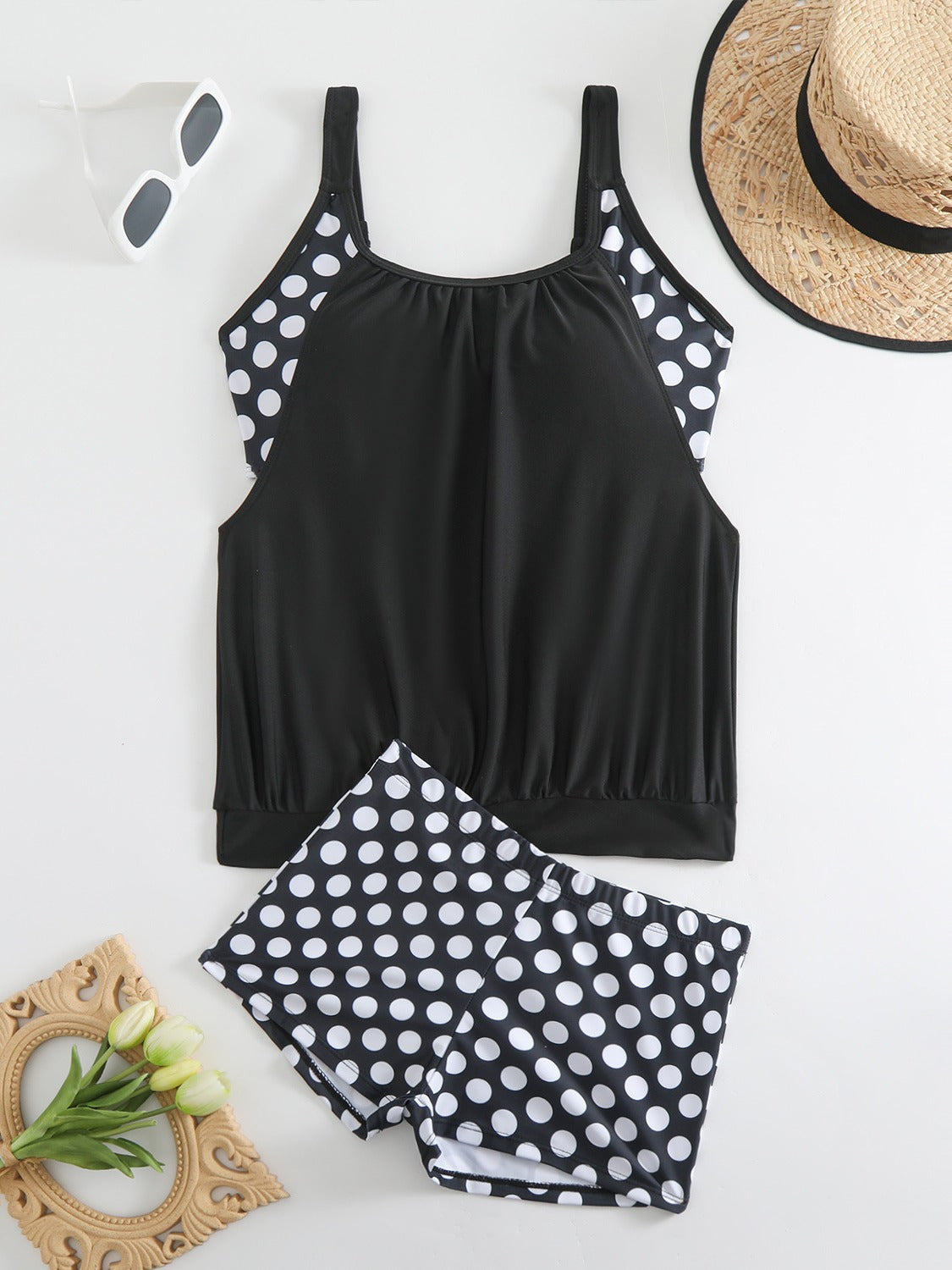🏖️ Estate torrida – 50% DI SCONTO 👙 Costume da bagno a due pezzi da donna a pois