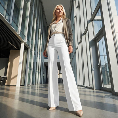Talya - Pantaloni da tailleur da donna a vita alta